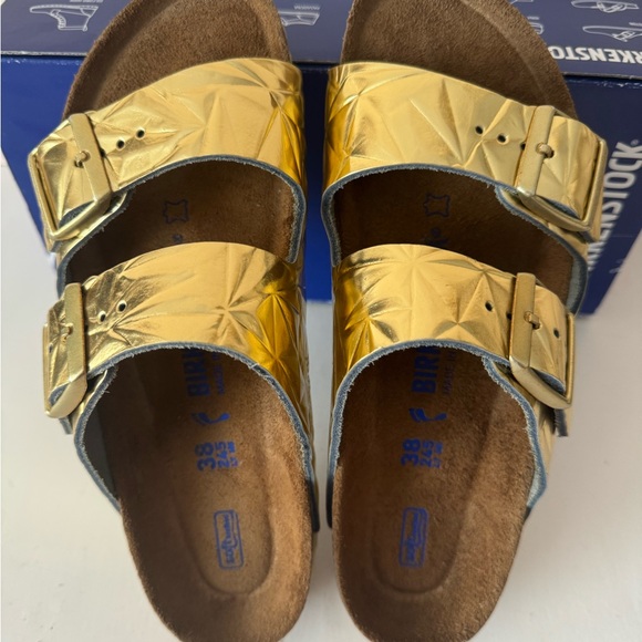 Birkenstock Arizona Leather Bronze Soft Footbed Sandal. Rare. Size: 7, 38 - Picture 7 of 13